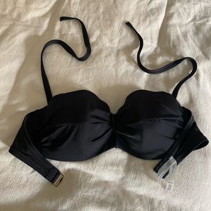 Never Worn Victoria’s Secret strapless black push up swim top size 36D